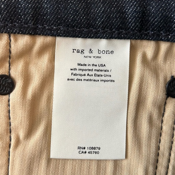 Rag & Bone | Fit 2 - Tonal Rinse Slim Fit Dark Indigo Authentic Stretch Jean 32 - Picture 9 of 13